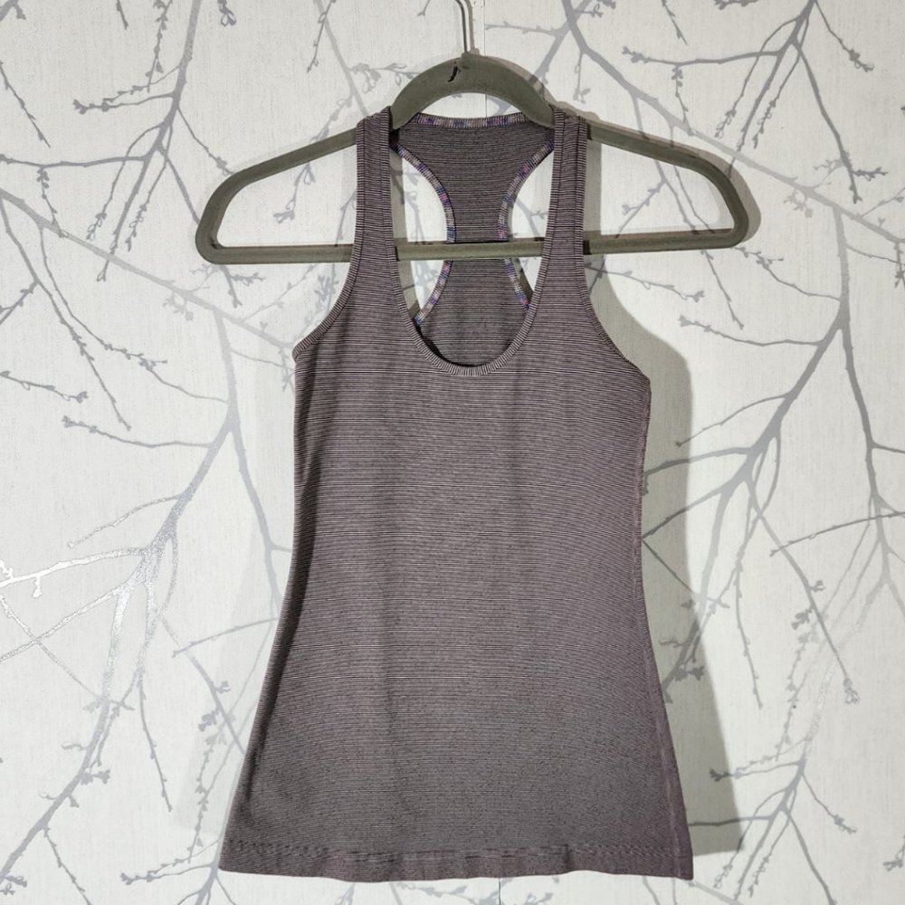 Lululemon Brown Wee Stripe Light Luon Cool Racerback Tank